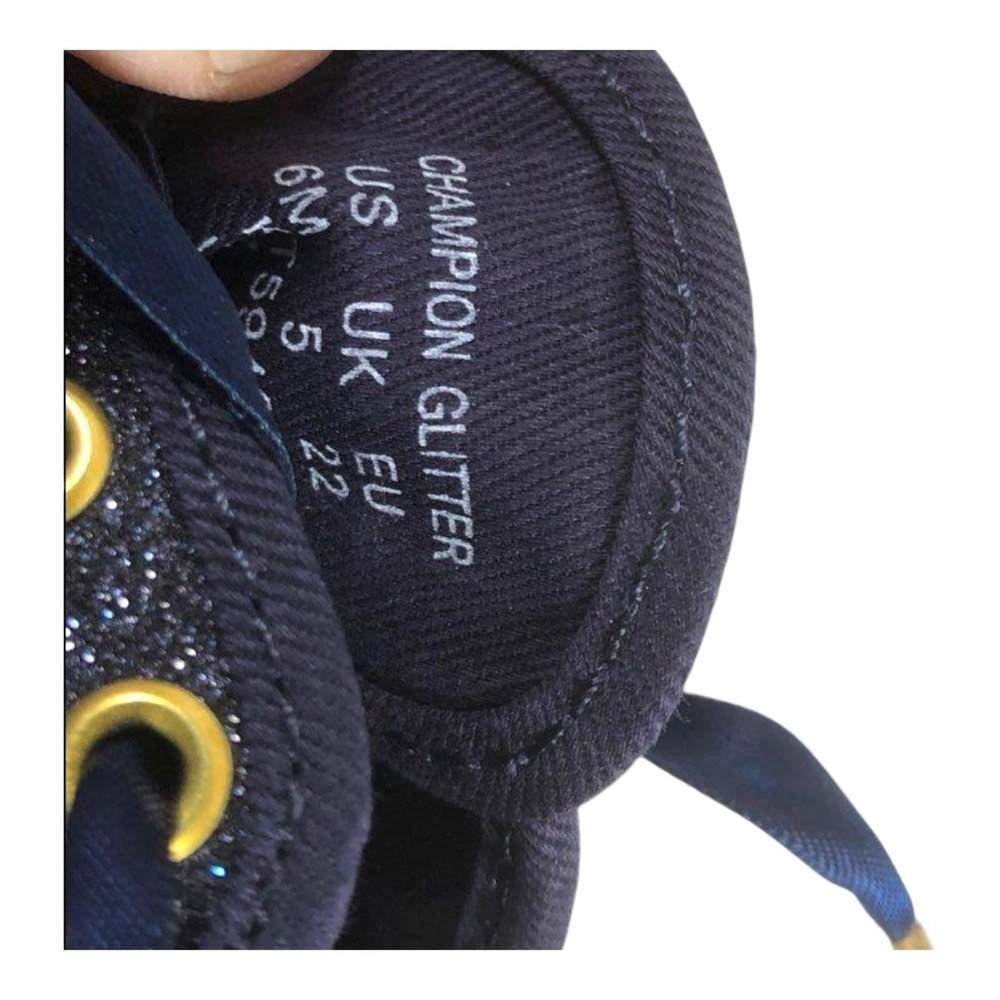 Little Girls Keds X Kate Spade Champion Glitter Sneakers Size 6Month Blue - Picture 5 of 8
